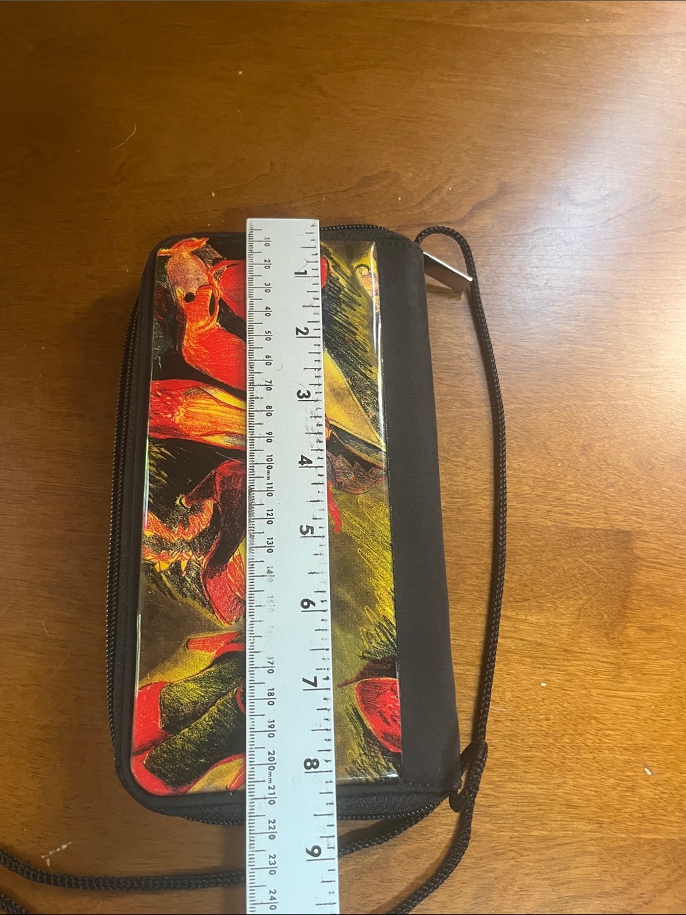 VTG Angela Frascone Resin Multicolor Abstract Crossbody Wallet Purse Black Strap - Picture 8 of 9